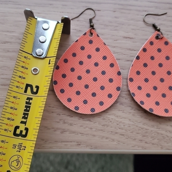 FALL Polka Dot Earrings Handmade - Picture 3 of 4